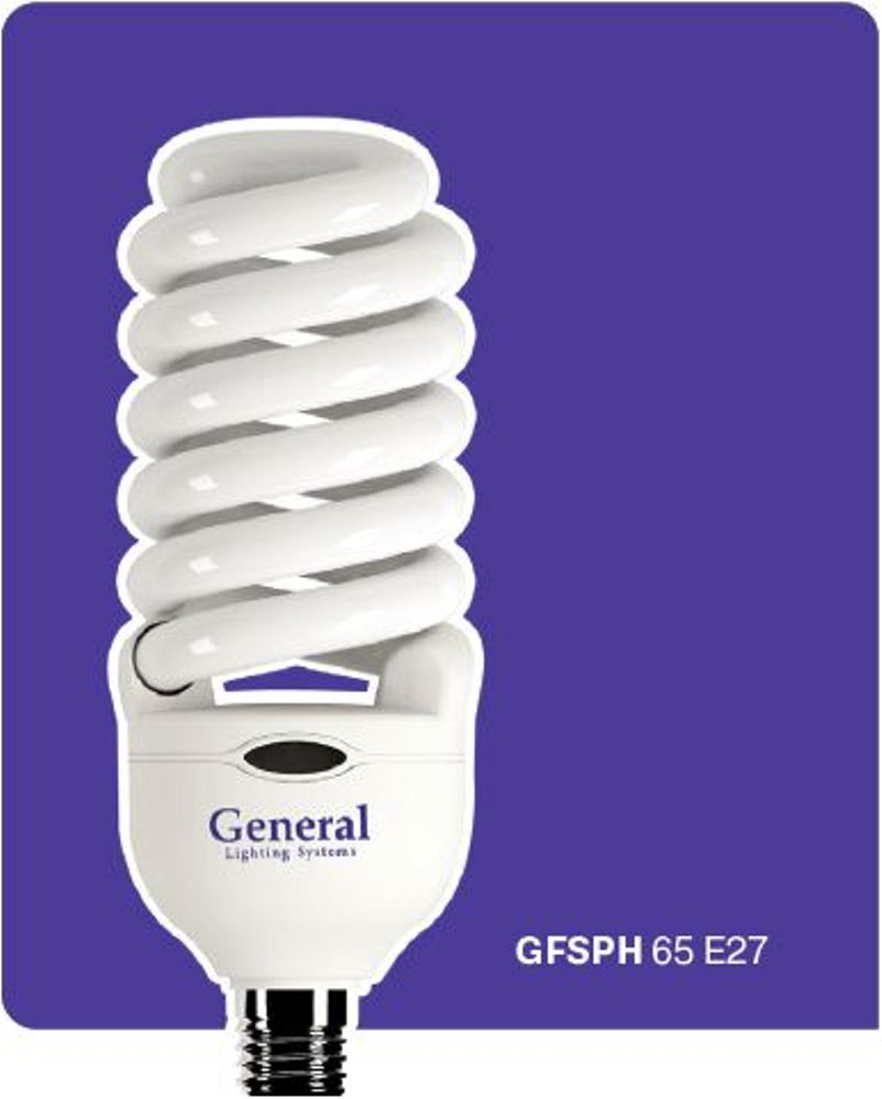 Лампа энергосберегающая GENERAL HIGH WATTAGE FULL SPIRAL GFSPH 105 E27 6500 - код заказа: GENERAL-7513 фото
