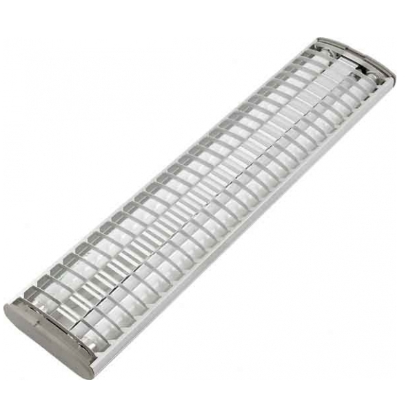 Светильник настенный (потолочный) с решеткой - OSRAM LUMILUX DUO EL-F/R 2x58W 230-240V 3000K серебр. - 4050300774350 фото