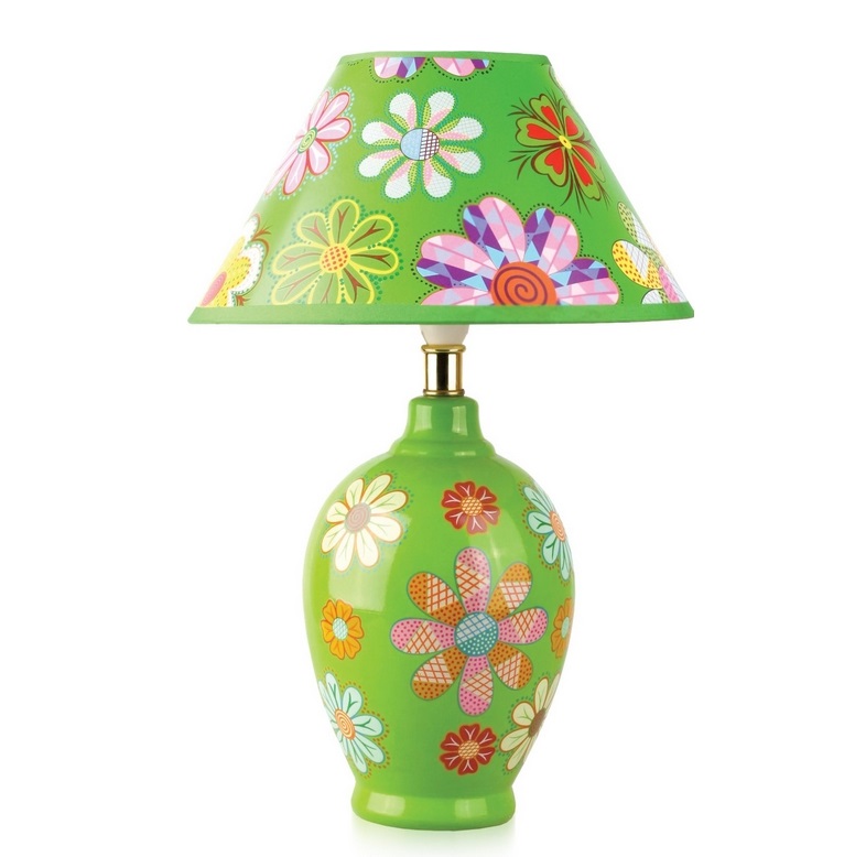 Светильник настольный декоративный - Camelion KD-565 Цветы зелёный 220V 40W E14 - Camelion-10699 фото