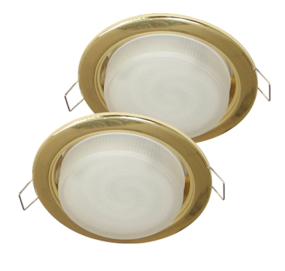 Светильник встраиваемый - Ecola GX53 H4 Downlight without reflector_gold 38x106 - 2pack - FG53P2ECB фото
