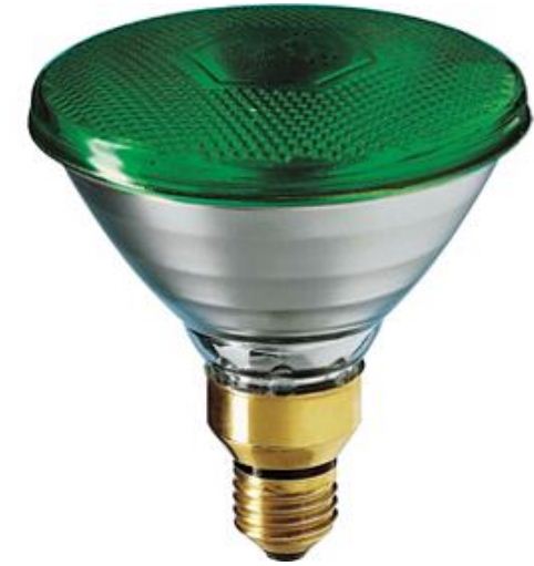 Лампа накаливания рефлекторная (зеркальная цветная ) - OSRAM CONC PAR38FL GREEN 80W 240V E2712X1 4050300007670 фото