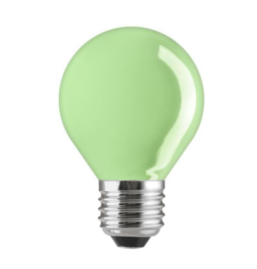 Лампа накаливания цветная (зеленая) - General Electric Coloured Spherical 15D1/G/E27 1000h - 91521 фото
