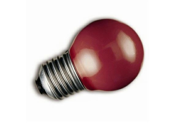 Лампа накаливания шарообразная цветная – Foton DECOR P45 CL 10W E27 RED FOTON_DECOR_P45_CL_10W_E27_RED фото