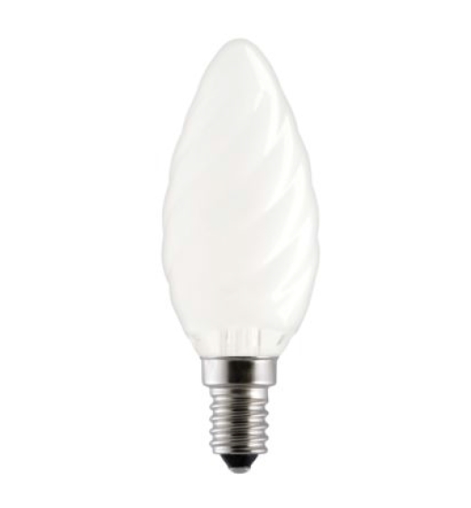 Лампа накаливания свечеобразная витая (матовая) - General Electric Decor Candle Twisted 25TC1/F/E14 200lm 1000h - 10831 фото