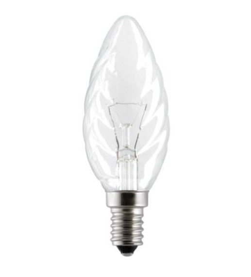Лампа накаливания свечеобразная витая (прозрачная) - General Electric Decor Candle Twisted 60TC1/CL/E14 660lm 1000h - 10828 фото