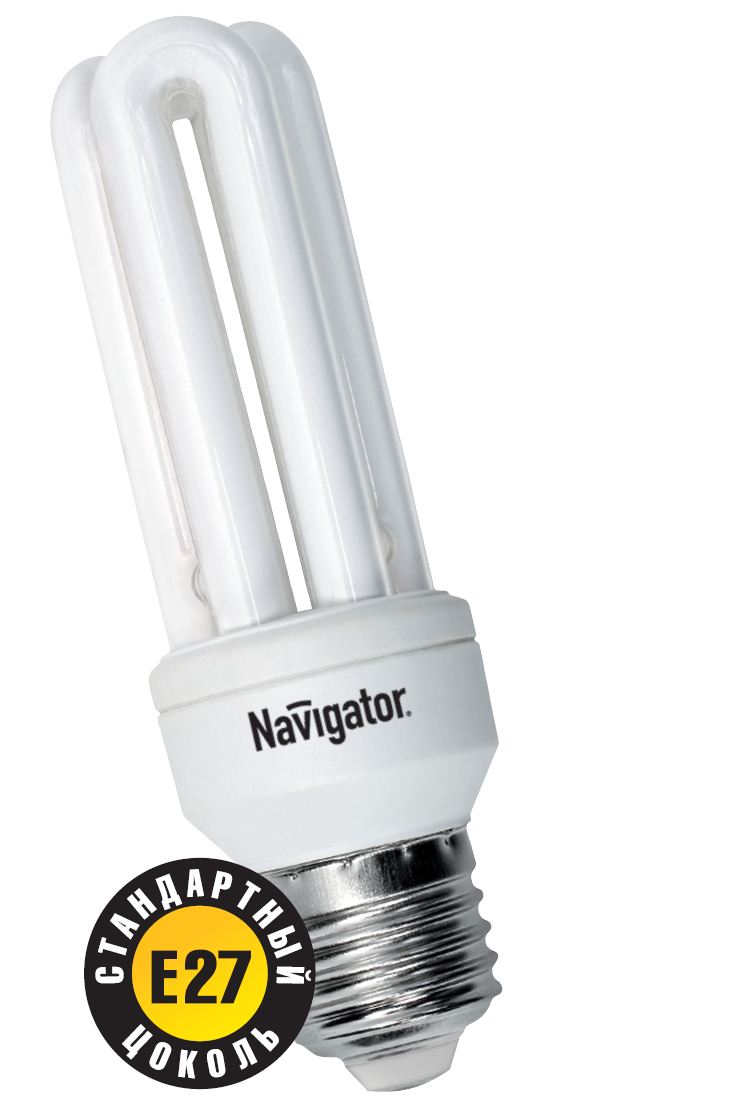 Лампа компактная люминесцентная трубчатая - Navigator 94029 NCL-3U-20-860-E27 фото