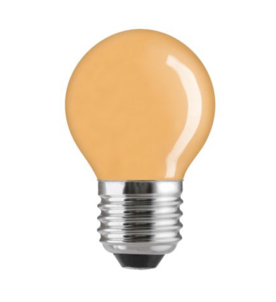 Лампа накаливания цветная (оранжевая) - General Electric Coloured Spherical 15D1/ORANGE/E27 1000h - 90528 фото