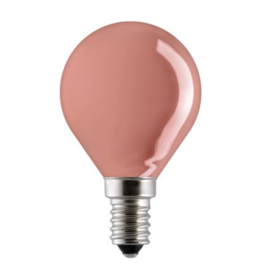 Лампа накаливания цветная (красная) - General Electric Coloured Spherical 15D1/R/E14 1000h - 90525 фото