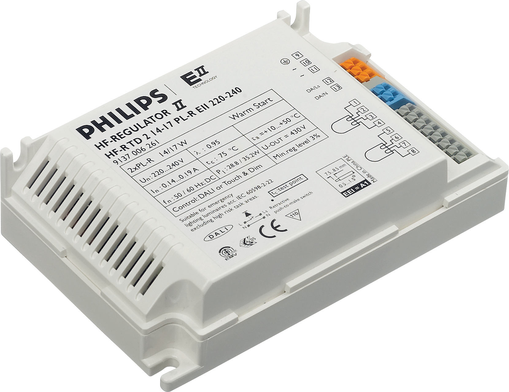 ЭПРА для люминесцентных ламп управляемый DALI - Philips HF-R TD 2*18 PL-T/C EII 220-240V 50/60 Hz - 871150091342530 фото