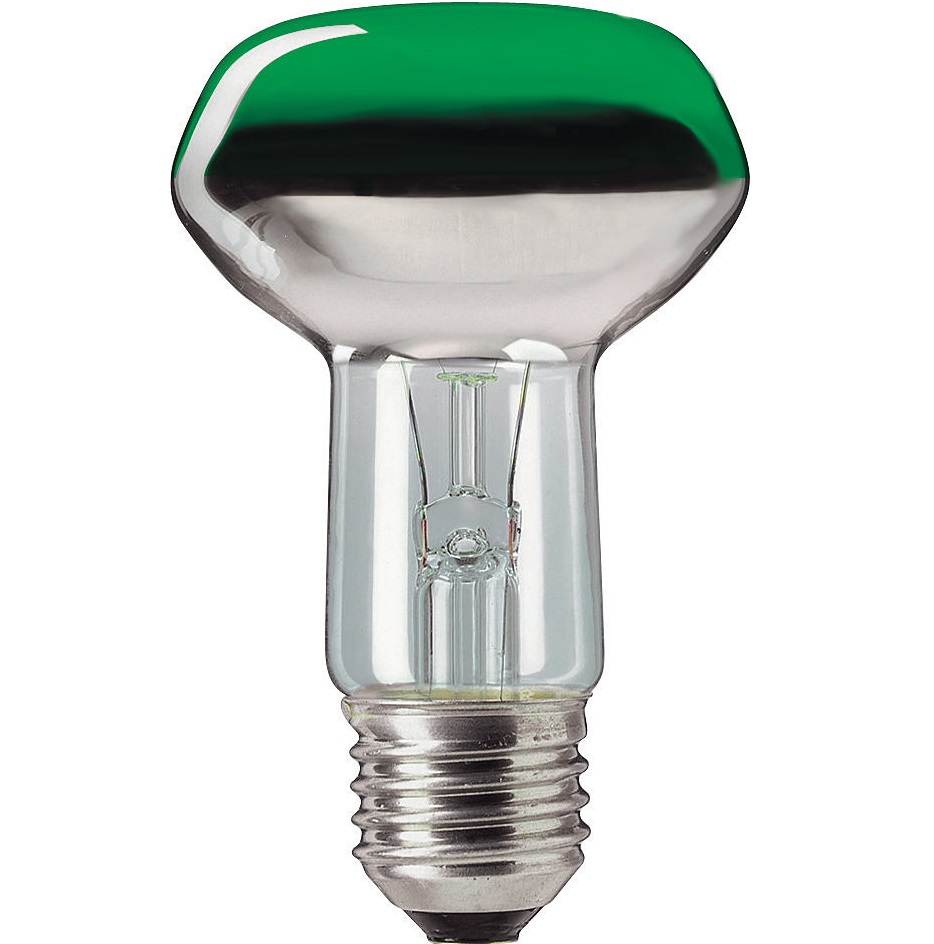 Лампа накаливания рефлекторная - Philips Reflector Colours NR63 E27 230V зеленая 40W 160lm - 871150006640420 фото