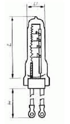 Лампа накаливания кварцевая галогенная - завод ЛИСМА, Мордовия, Саранск (Lisma) КГП 220-1650-3 - код: Lisma-KGP220-1650-3 фото
