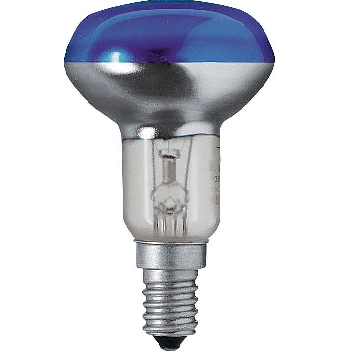 Лампа накаливания рефлекторная - Philips Reflector Colours NR50 E14 230V синяя 40W 160lm - 923346644217 фото