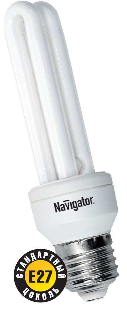 Лампа компактная люминесцентная трубчатая - Navigator 94004 NCL-2U-09-827-E27 фото
