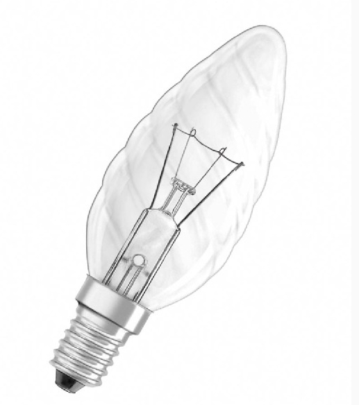 Лампа накаливания свечеобразная витая - OSRAM CLAS BW CL 40W 230V 400lm E14 прозрачная - 4050300005805 фото