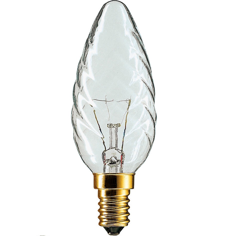 Лампа накаливания витая свеча - Philips Deco BW35 E14 прозрачная 230V 60W 655lm - 871150001358338 фото