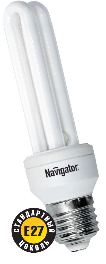 Лампа компактная люминесцентная трубчатая - Navigator 94018 NCL-2U-15-840-E27 фото