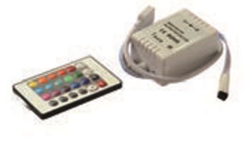 Контроллер RGB KOMTEX (Comtech) с ИК-пультом (IR) ДУ CONTROLLER RGB-IR 72-12V-IP20 (вход питания - JACK) 8800197 фото