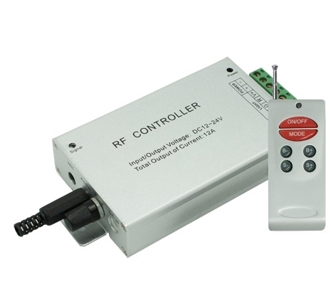 Контроллер для светодиодной ленты с радиопультом управления - Ecola LED strip RGB RF Аudio controller 12A 144W 12V (288W 24V) - RCM12AESB фото