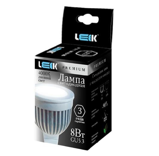 Лампа светодиодная - LEEK PREMIUM MR16 5630/2835-6 220V 3W 3000K GU5.3 250lm 30000h - LE10504-0024 фото