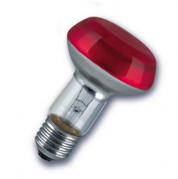 Лампа накаливания рефлекторная (зеркальная цветная ) - OSRAM CONC R63 RED SP 40W 230VE27 16X1 4050300310442 фото