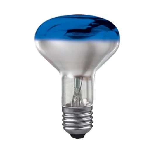 Лампа накаливания рефлекторная (зеркальная цветная ) - OSRAM CONC R80 BLUE 60W 230V E27 25X1 4050300061245 фото