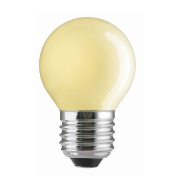 Лампа накаливания цветная (желтая) - General Electric Coloured Spherical 15D1/Y/E27 1000h - 90527 фото