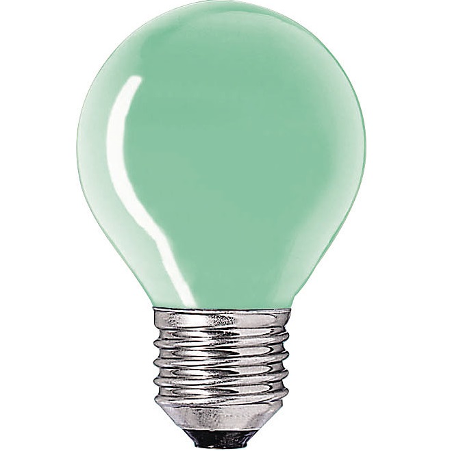 Лампа накаливания криптоновая Миньон - Philips Party P45 E27 зеленая 230V 15W - 871150032690450 фото