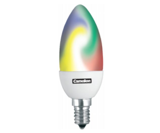 Лампа светодиодная - Camelion CANDLE-LED15 хамелеон E14 CAM_CANDLE_15L_RGB фото