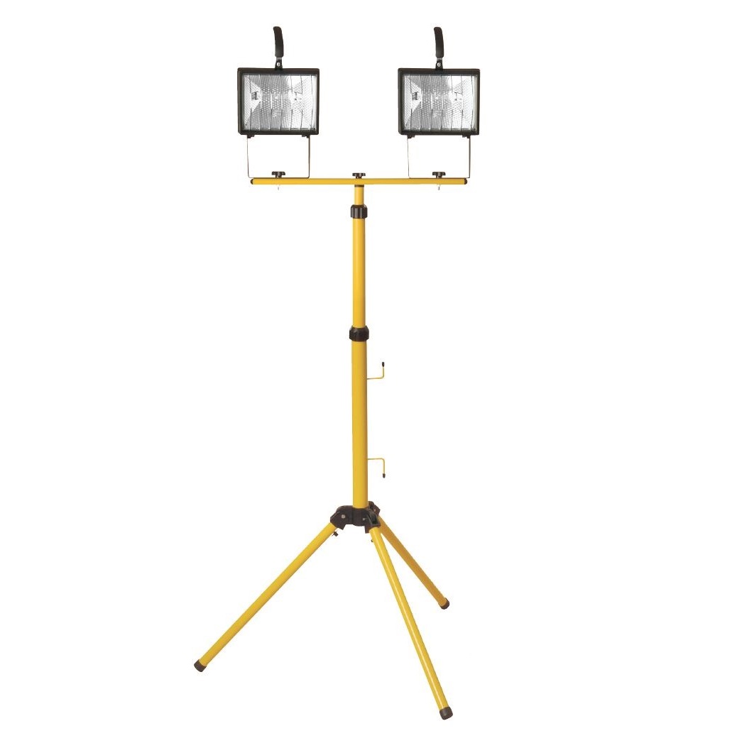 Прожектор галогенный переносной на штативе - Navigator NFL-T2H2-500-R7s/BLY J117 230V черный/желтый - 94607 фото