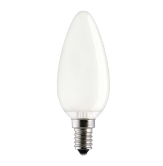 Лампа накаливания свечеобразная (матовая) - General Electric Candle 40C1/FR/E14 400lm 1000h - 91682 фото