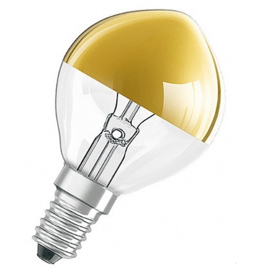 Лампа накаливания специальная декоративная - OSRAM SPC. MIRROR P GOLD 25W 230V E14 - 4050300001104 фото