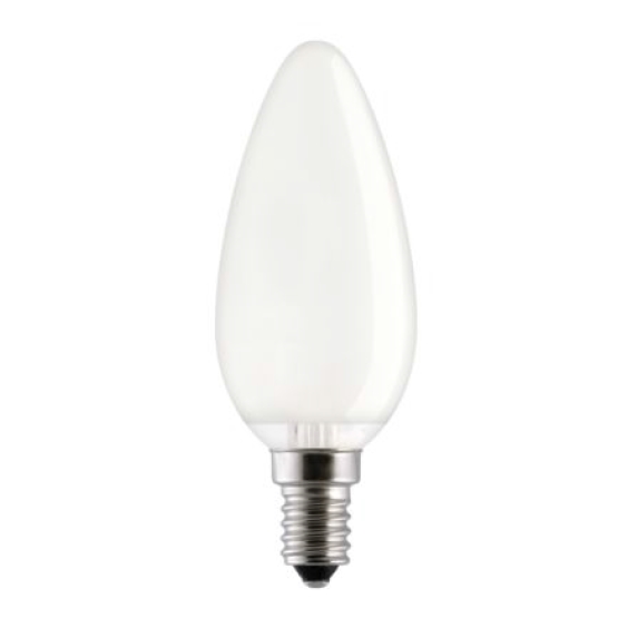 Лампа накаливания свечеобразная (матовая) - General Electric Candle 25C1/FR/E14 200lm 1000h - 91680 фото