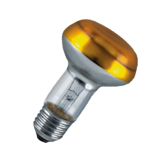 Лампа накаливания рефлекторная (зеркальная цветная ) - OSRAM CONC R80 YELLOW 60W 230VE27 25X1 4050300061238 фото