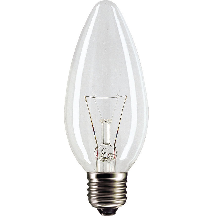 Лампа накаливания свечеобразная - Philips Standard B35 E27 прозрачная 230V 40W 390lm - 921492044218 фото