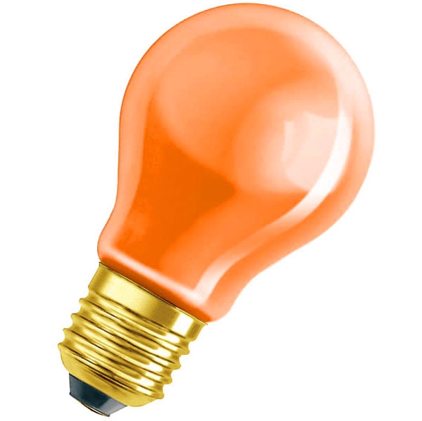 Лампа накаливания цветная (оранжевая) - OSRAM DECOR A ORANGE 11W 230V E27 - 4008321545916 фото