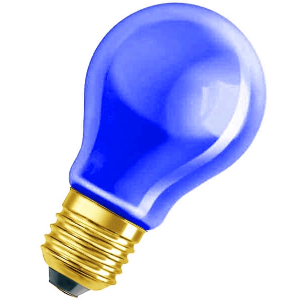 Лампа накаливания цветная (синяя) - OSRAM DECOR A BLUE 11W 230V E27 - 4008321545862 фото