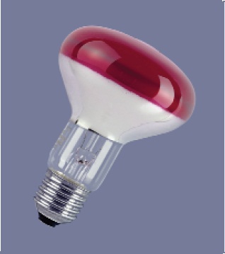 Лампа накаливания рефлекторная (зеркальная цветная ) - OSRAM CONC R80 RED 60W 230V E27 25X1 4050300061221 фото