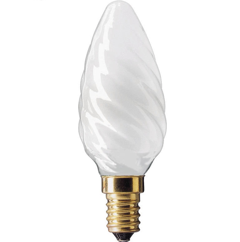 Лампа накаливания витая свеча - Philips Deco BW35 E14 матовая 230V 60W 655lm - 921502144242 фото